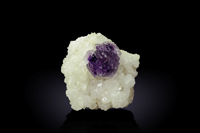 Fluorite on  Calcite 3.5 cm&nbsp;&nbsp; &bull; &nbsp;&nbsp;Shangbao Mine, Leiyang Co, Hengyang Prefecture, Hunan Province, China